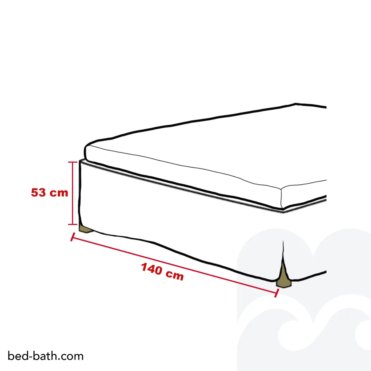 Bedskirt Panama 90x200 cm