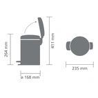 Pedal bin Brabantia Newicon 3 l, Brilliant Steel, fingerprint proof
