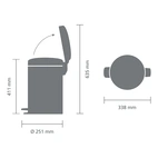 Pedalhink Brabantia Newicon 12 l, Matt Svart, fingerprint proof