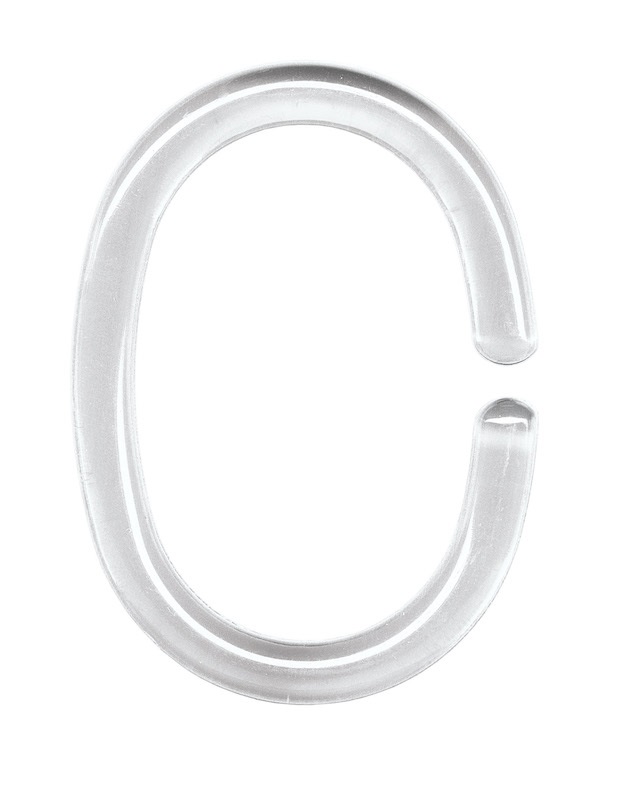 Shower curtain rings C-Ring, Transparent plastic
