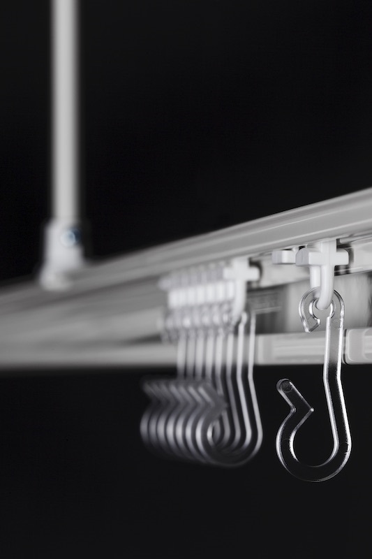 Shower curtain hooks, Black and transparent