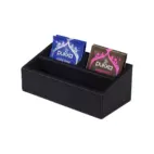 Sachethållare PU-läder, 16x6x8 cm Svart