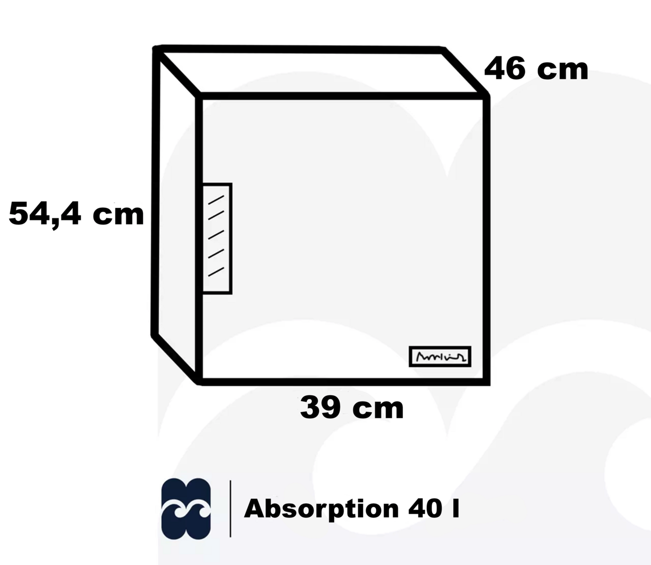 Minibar Edward Absorption 40 l, Glasdörr. Made in Italien