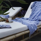 Handduk Hamam 90x180 cm, Blå/vit