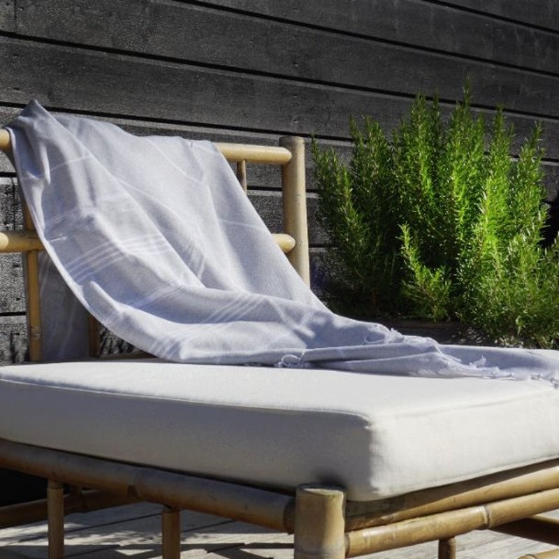 Handduk Hamam 90x180 cm, Grå/vit