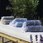 Handduk Hamam 90x180 cm, Ljusblå/vit