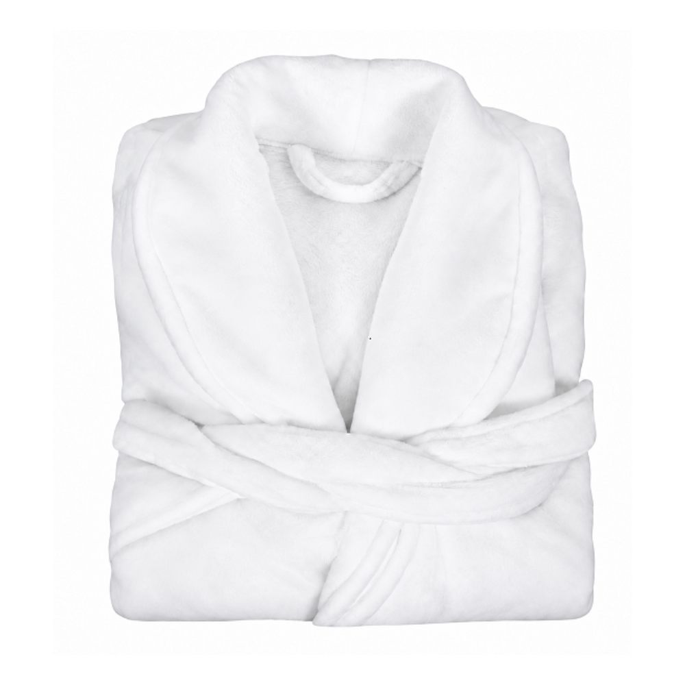 Bathrobe Soft fleece 340 g, White